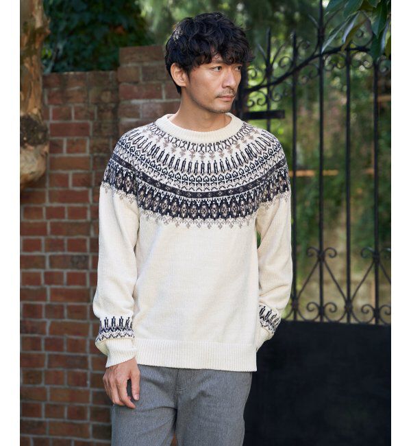 ikka「モール求心柄ニット」|プルオーバー|