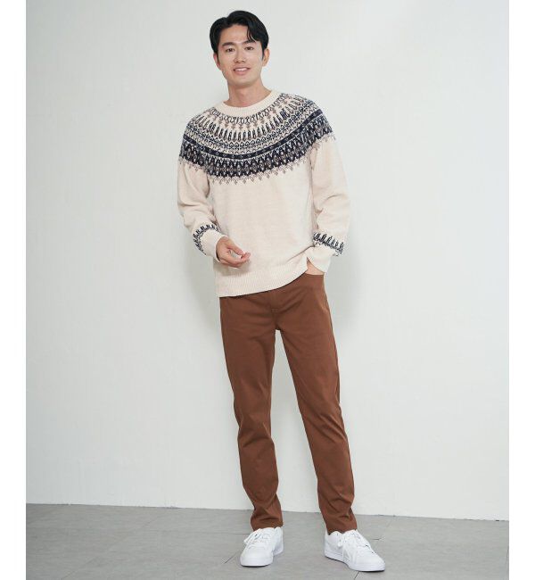 ikka「モール求心柄ニット」|プルオーバー|
