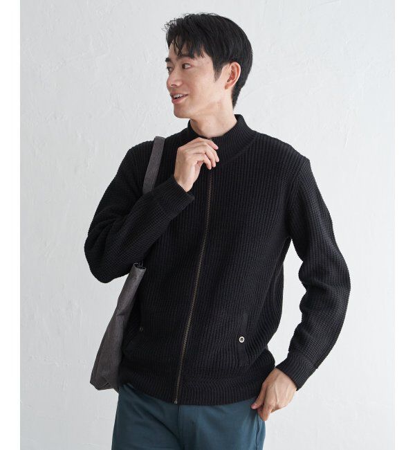 ikka「スタンドジップニットブルゾン」|その他|ブラック