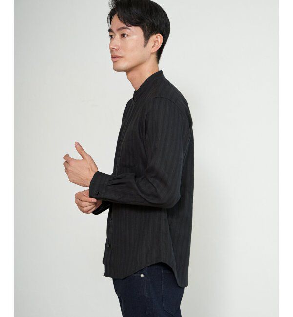 ikka「イージ－ケアネルバンドカラーＳＨ」|シャツ・ブラウス|