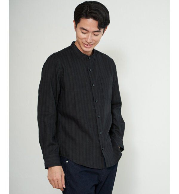 ikka「イージ－ケアネルバンドカラーＳＨ」|シャツ・ブラウス|