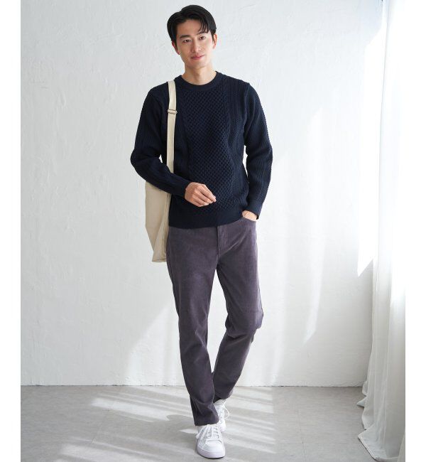 ikka「GOKUラクニットアランケーブル」|プルオーバー|