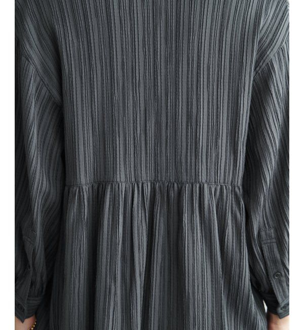 ikka「冷感楊柳バンドカラーシャツ」|シャツ・ブラウス|