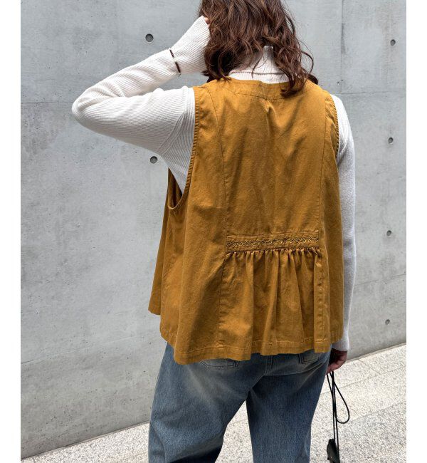 Lbc with Life「エクリュ パッカリング深Vベスト」|ダウンベスト・ベスト|