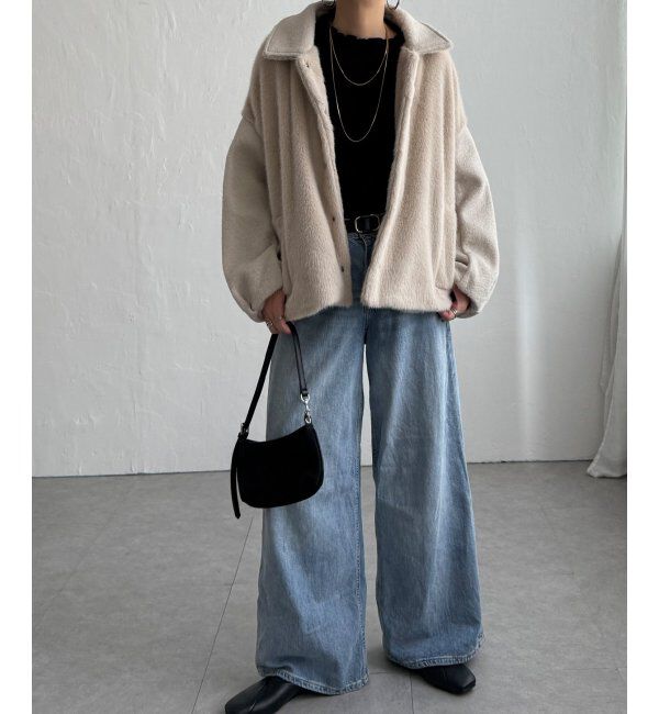 Lbc with Life「ファーボア切り替えコクーンブルゾン」|ブルゾン・スタジャン|