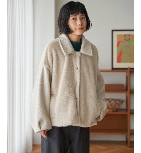 Lbc with Life「ファーボア切り替えコクーンブルゾン」|ブルゾン・スタジャン|