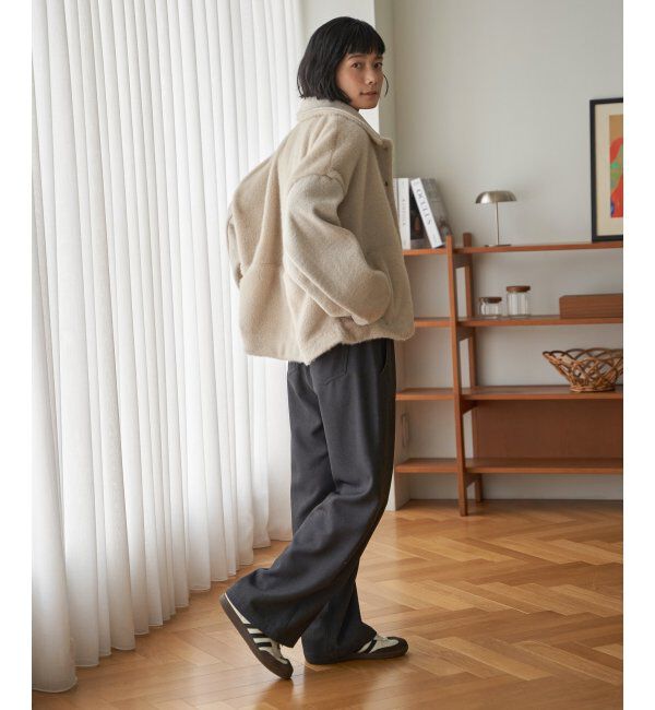 Lbc with Life「ファーボア切り替えコクーンブルゾン」|ブルゾン・スタジャン|