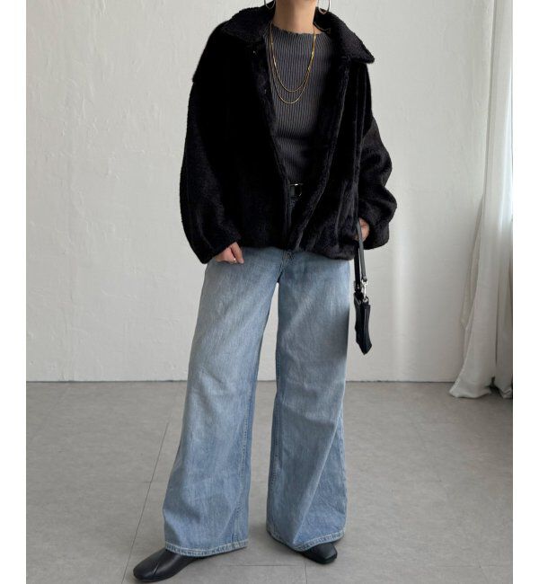 Lbc with Life「ファーボア切り替えコクーンブルゾン」|ブルゾン・スタジャン|