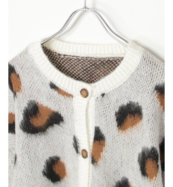 VENCE share style「ヒョウ柄ショートガーディガン」|カーディガン|