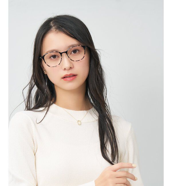  「MAQuillAGE(マキアージュ) コラボ｜ 血色感 メガネ | 中顔面短縮みえ メイク 大人可愛い レンズ交換券付」|メガネ|