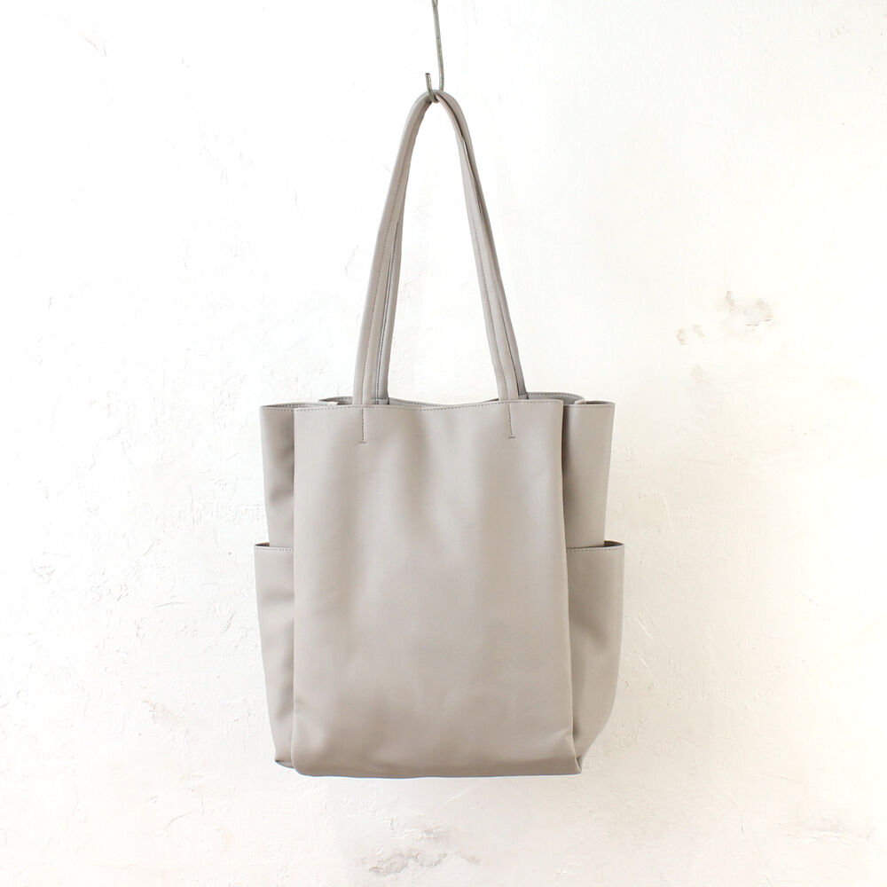 BACKYARD FAMILY「トートバッグ レディース a4 通販 トート 手提げ鞄 手提げ 6ポケット A4 合皮 使いやすい」|トートバッグ|グレー1