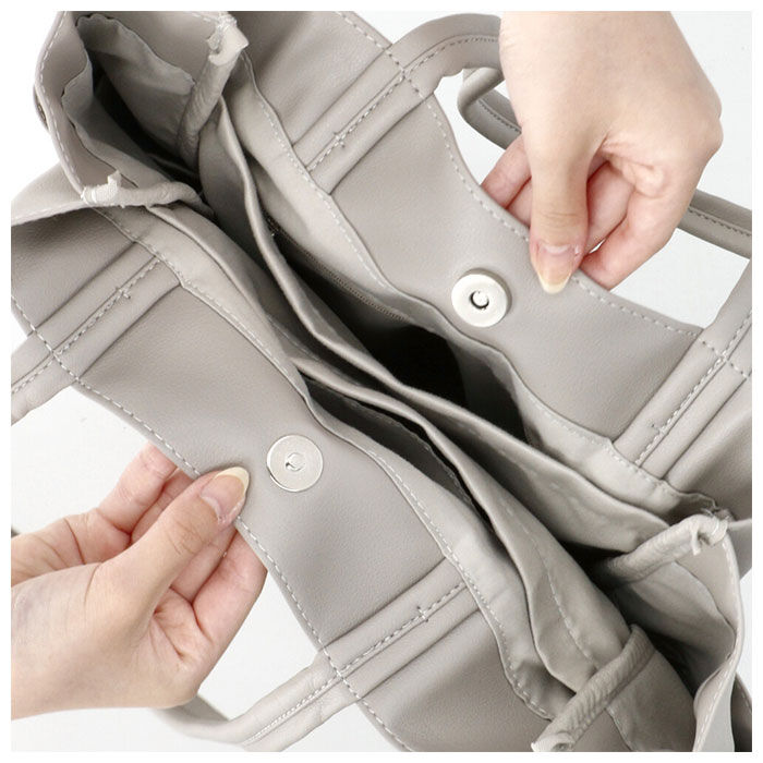 BACKYARD FAMILY「トートバッグ レディース a4 通販 トート 手提げ鞄 手提げ 6ポケット A4 合皮 使いやすい」|トートバッグ|