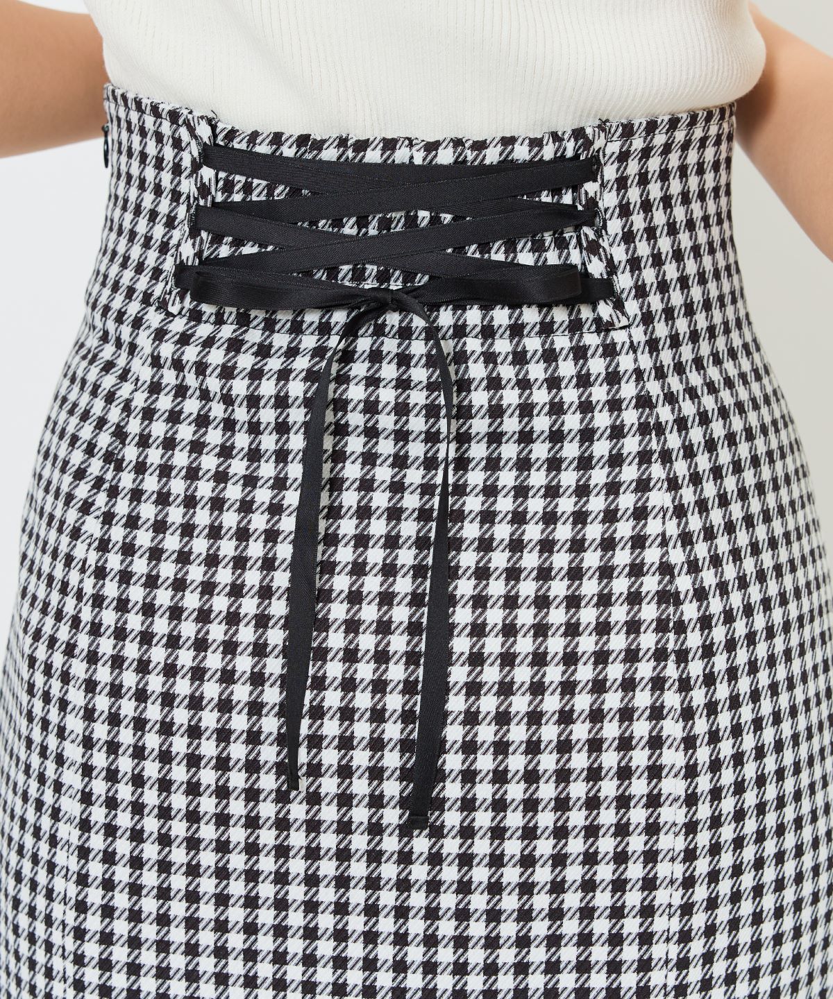アンドクチュール「千鳥柄マーメイドスカート」|フレア|