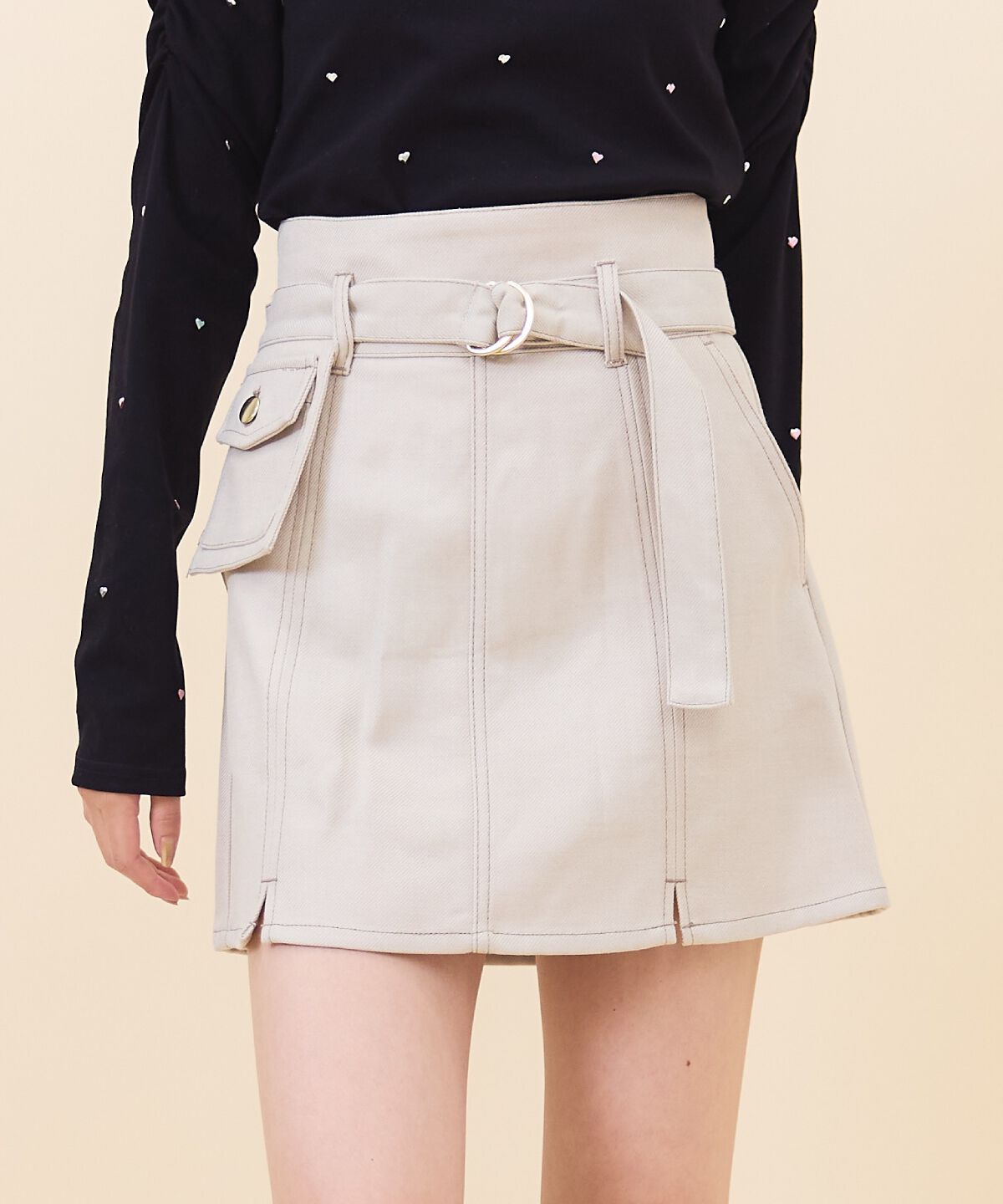 REDYAZEL「ポケットベルトミニスカート」|台形|