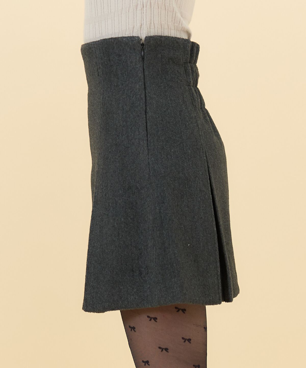 REDYAZEL「カットメルトンミニスカート」|フレア|