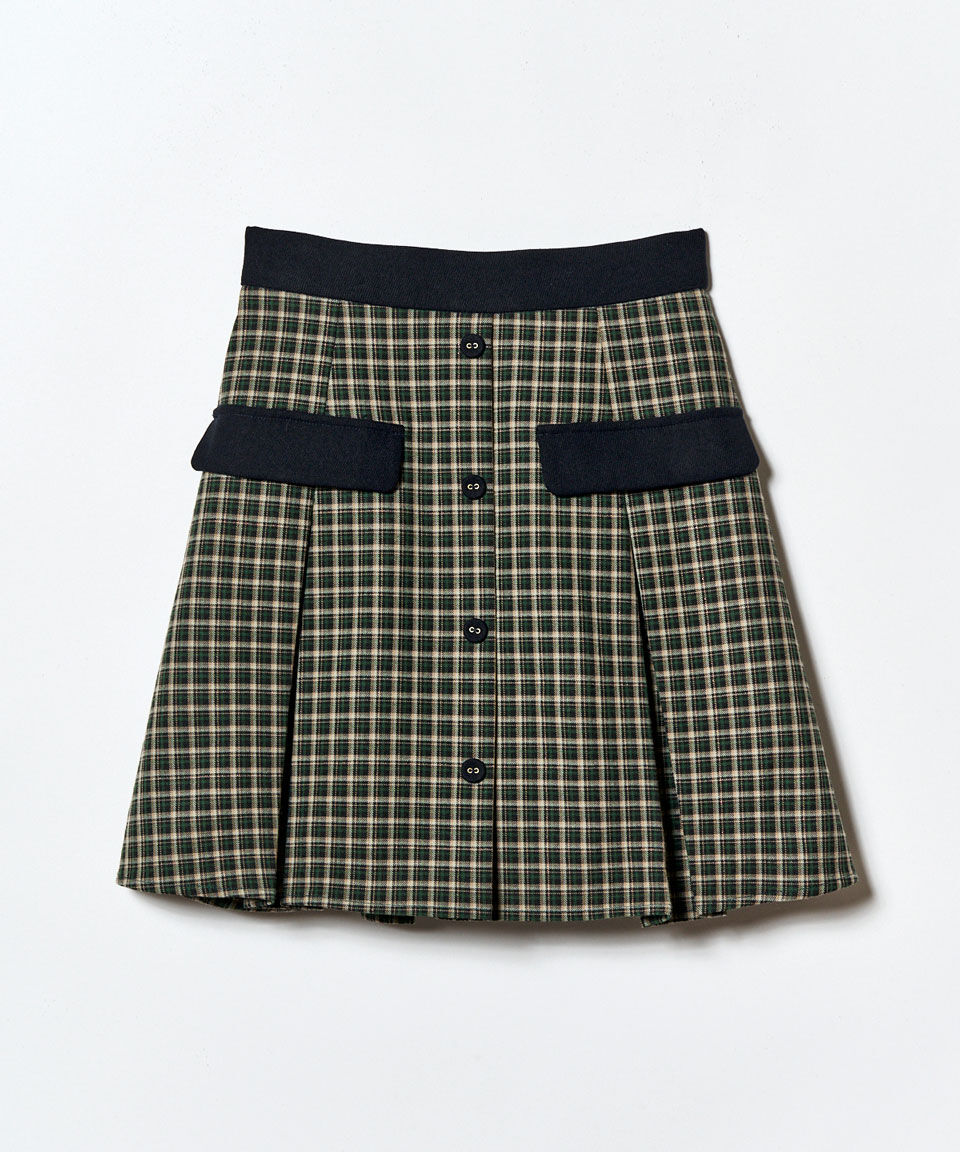 REDYAZEL「バイカラークラシックチェックブラウス&times;ミニスカートセットアップ」|ワンピース|