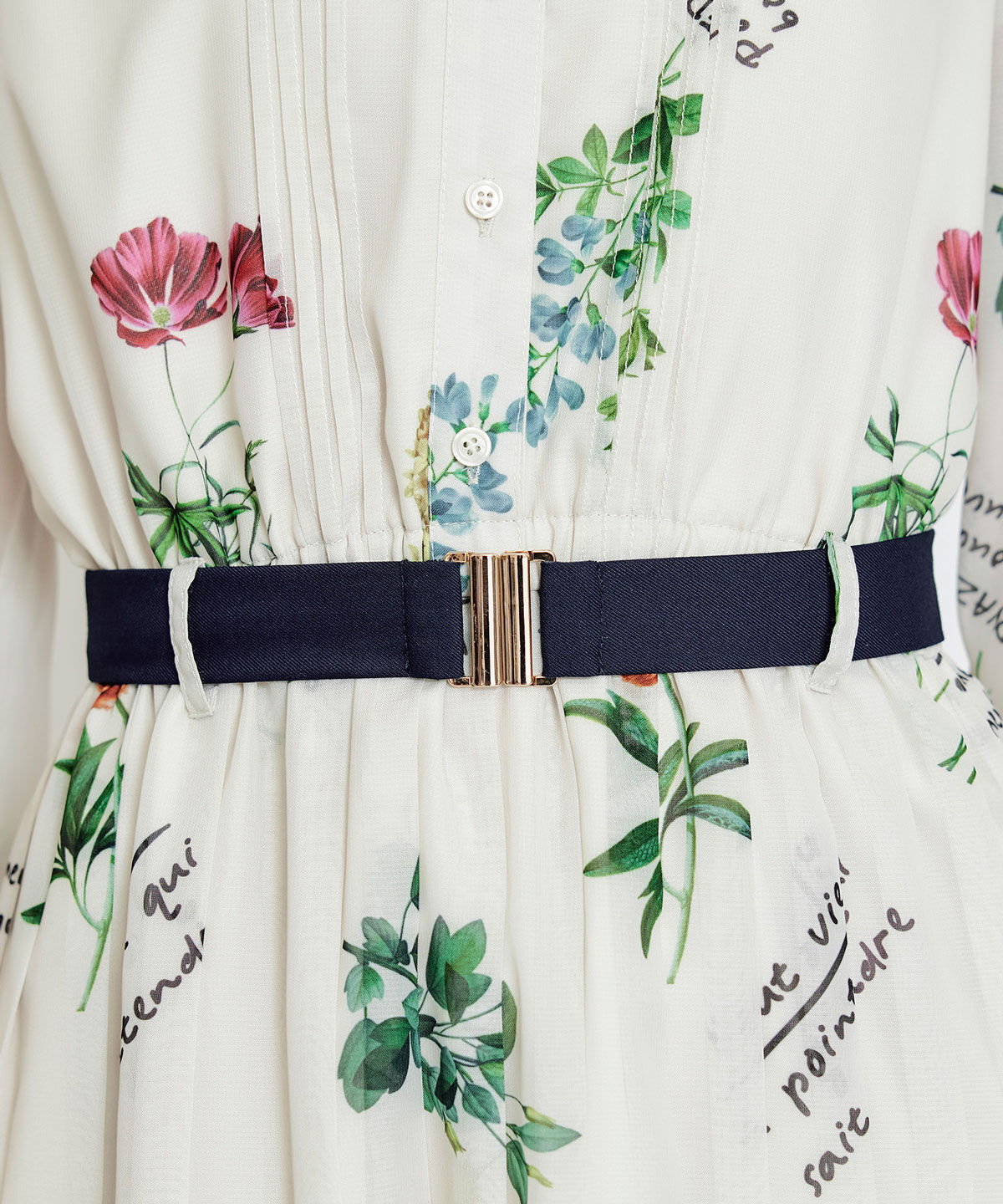 REDYAZEL「シアーフラワープリーツロングワンピース」|ワンピース|