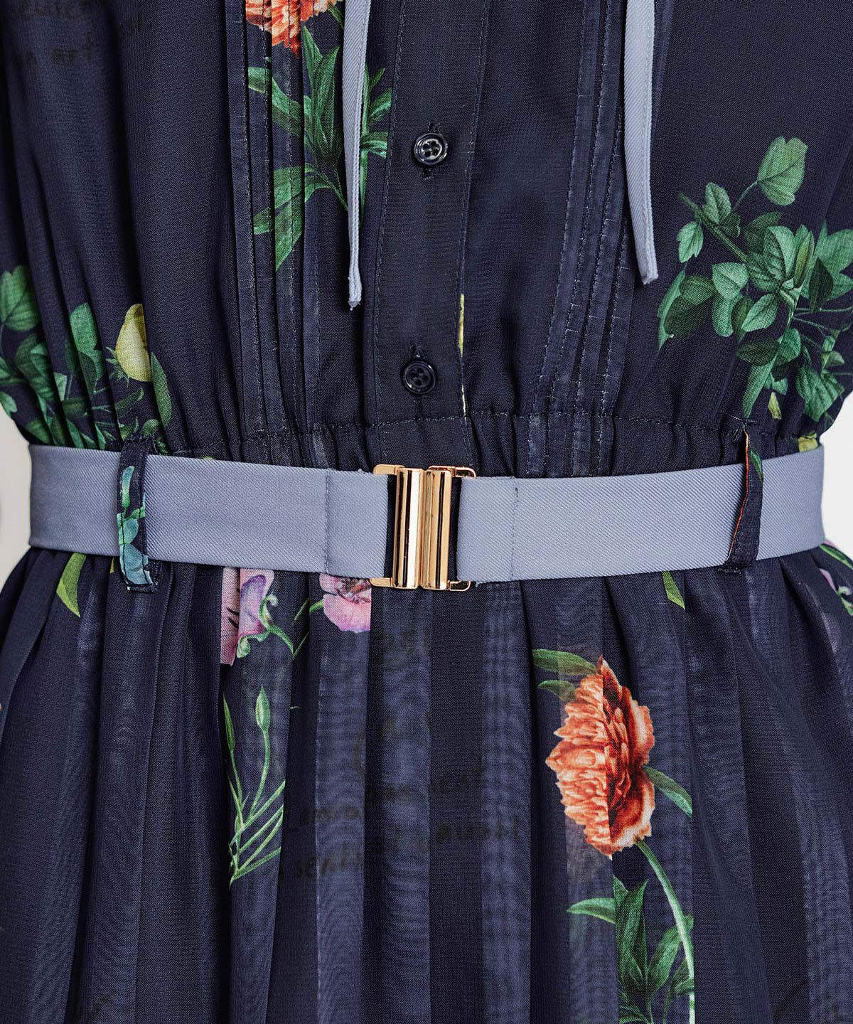 REDYAZEL「シアーフラワープリーツロングワンピース」|ワンピース|