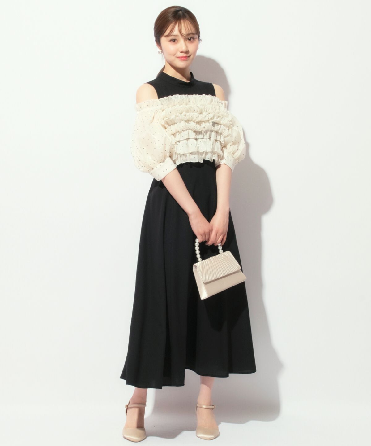 WILLSELECTION「オフショル袖ボリュームドレス」|ドレス|