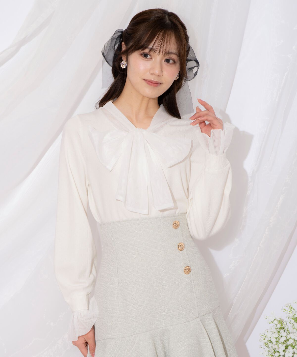 WILLSELECTION「レイヤード風ボウタイニット」|ニット・セーター|