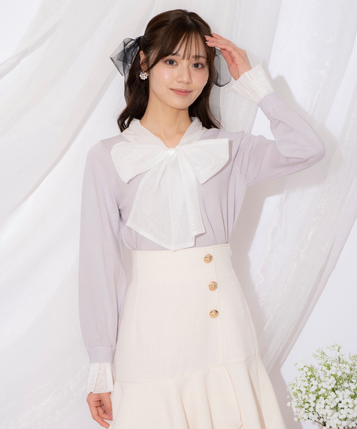 WILLSELECTION「レイヤード風ボウタイニット」|ニット・セーター|