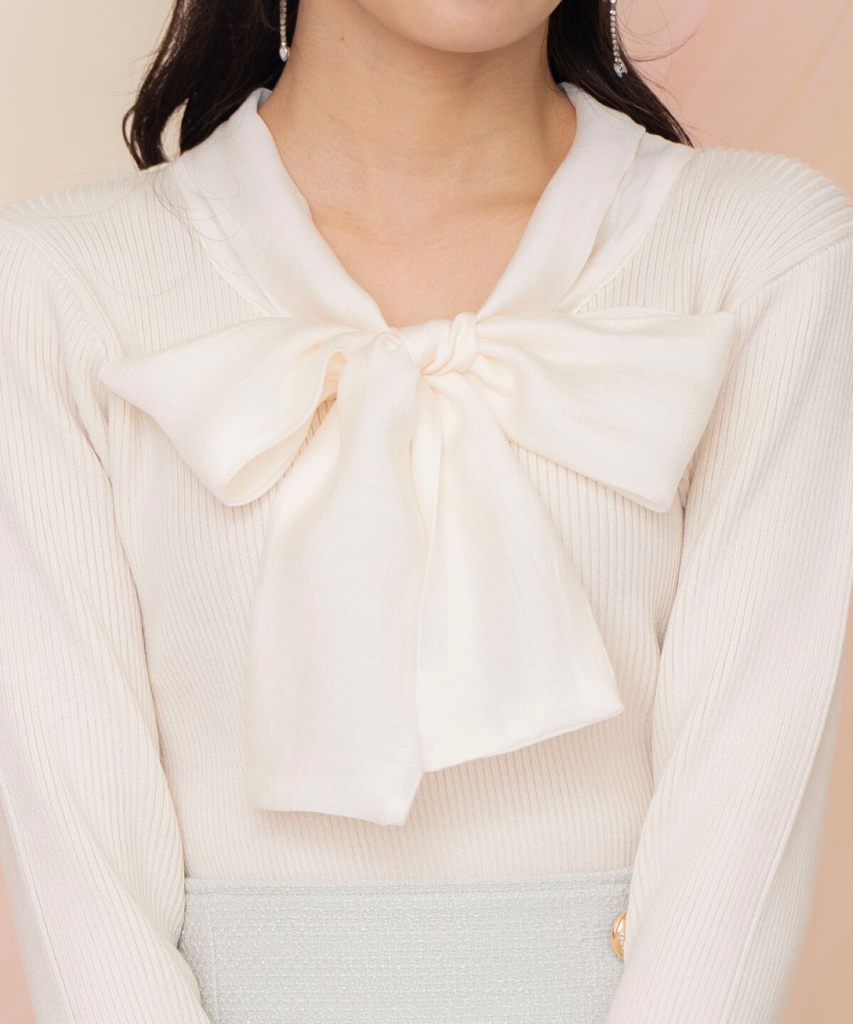 WILLSELECTION「シアーリボンタイプルオーバー」|ニット・セーター|