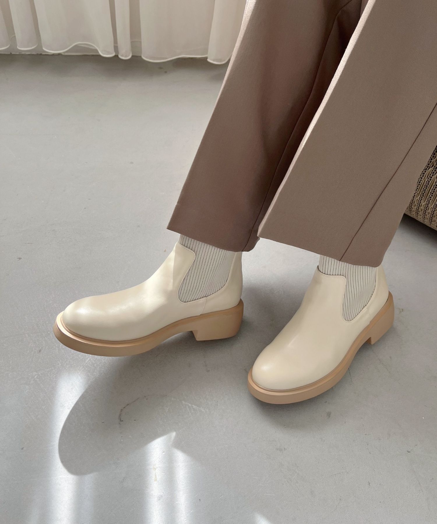 WA Oriental TRaffic「リブニットバックジップブーツ/52407」|ショートブーツ|