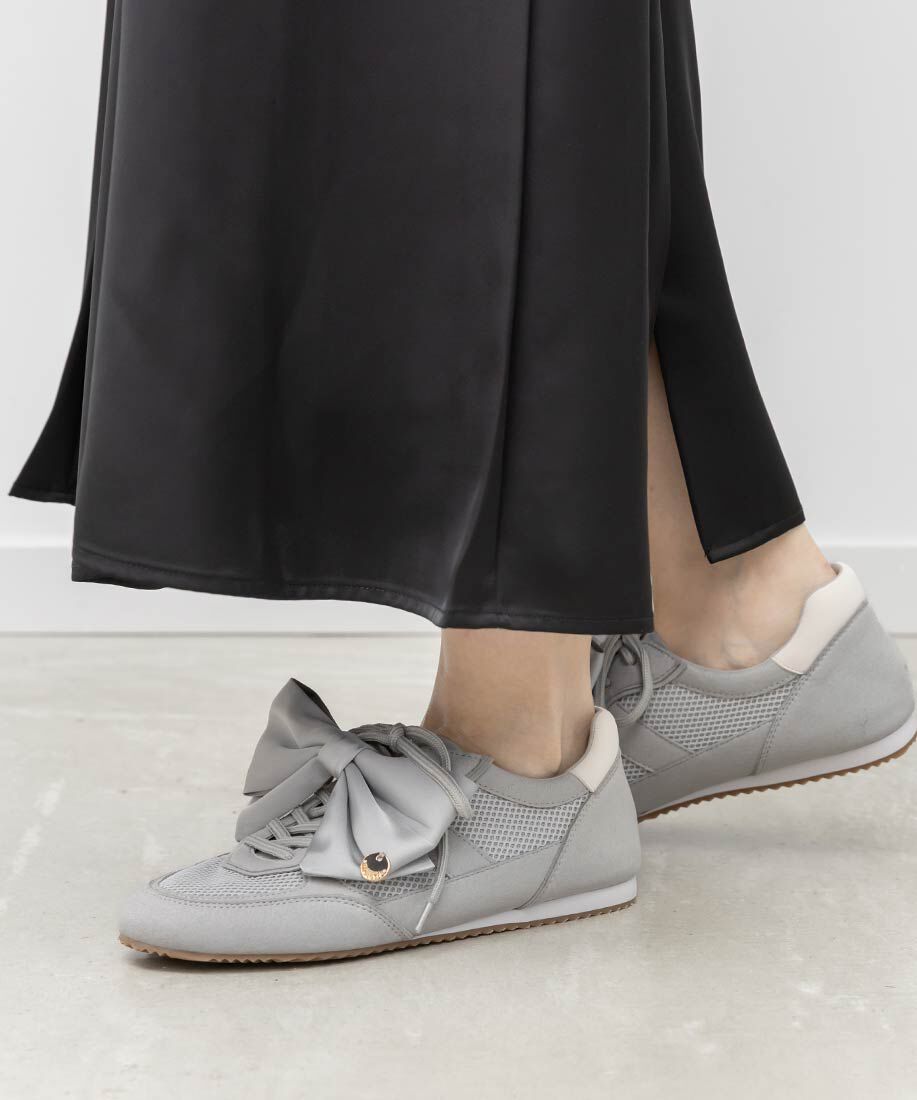  「2WAY サテンリボンロープロファイルスニーカー」|スニーカー|グレー
