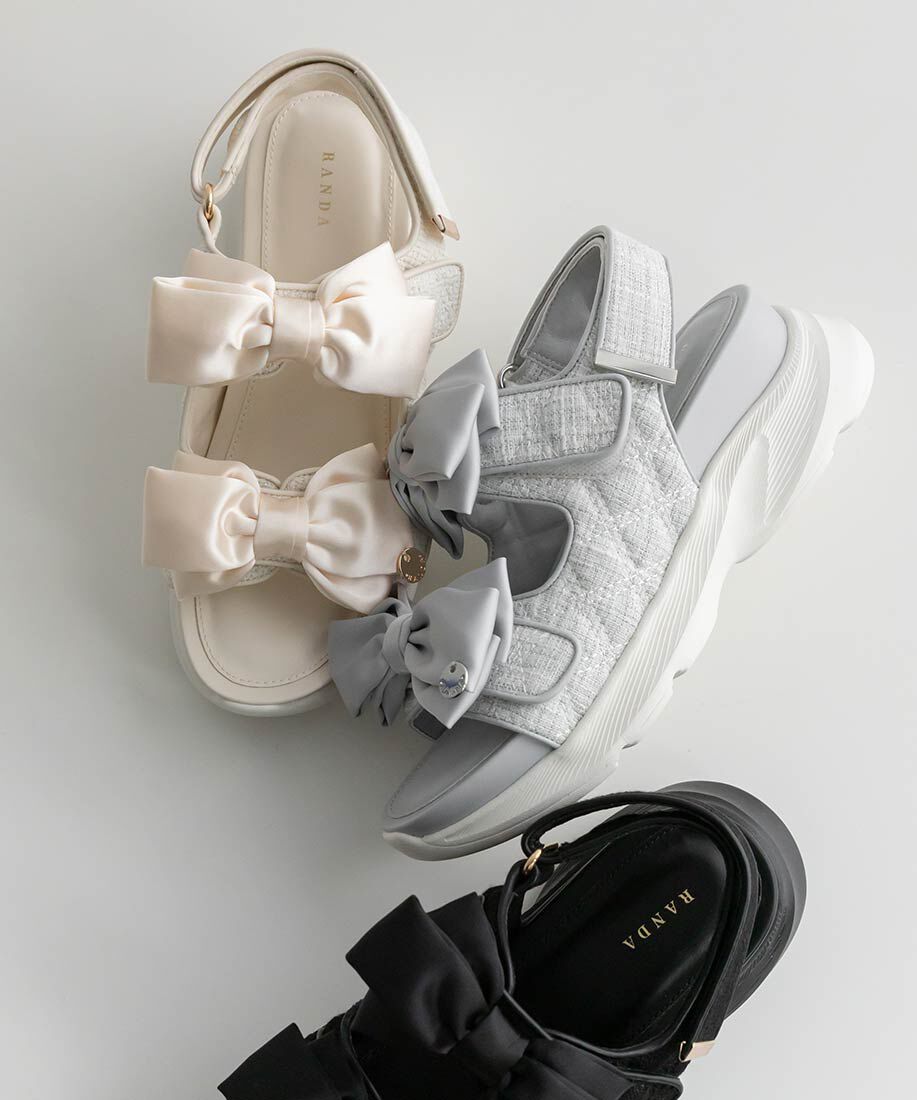  「サテンリボンスポーツサンダル」|サンダル|