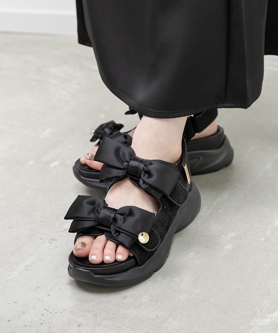  「サテンリボンスポーツサンダル」|サンダル|