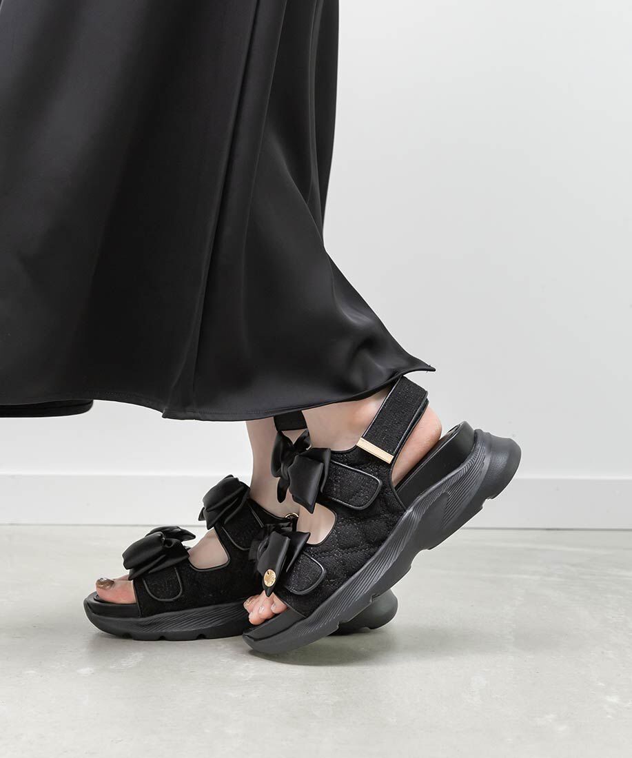  「サテンリボンスポーツサンダル」|サンダル|