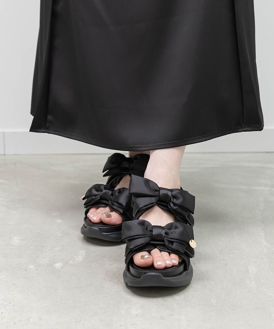  「サテンリボンスポーツサンダル」|サンダル|