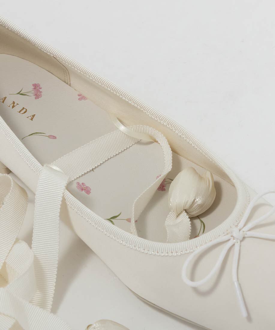  「【Tulip Collection】2WAY チューリップレースアップバレエシューズ」|パンプス|