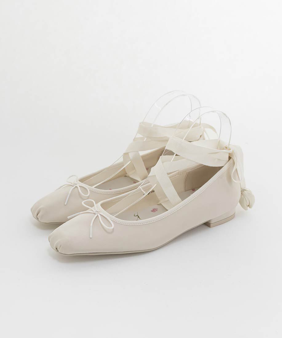  「【Tulip Collection】2WAY チューリップレースアップバレエシューズ」|パンプス|