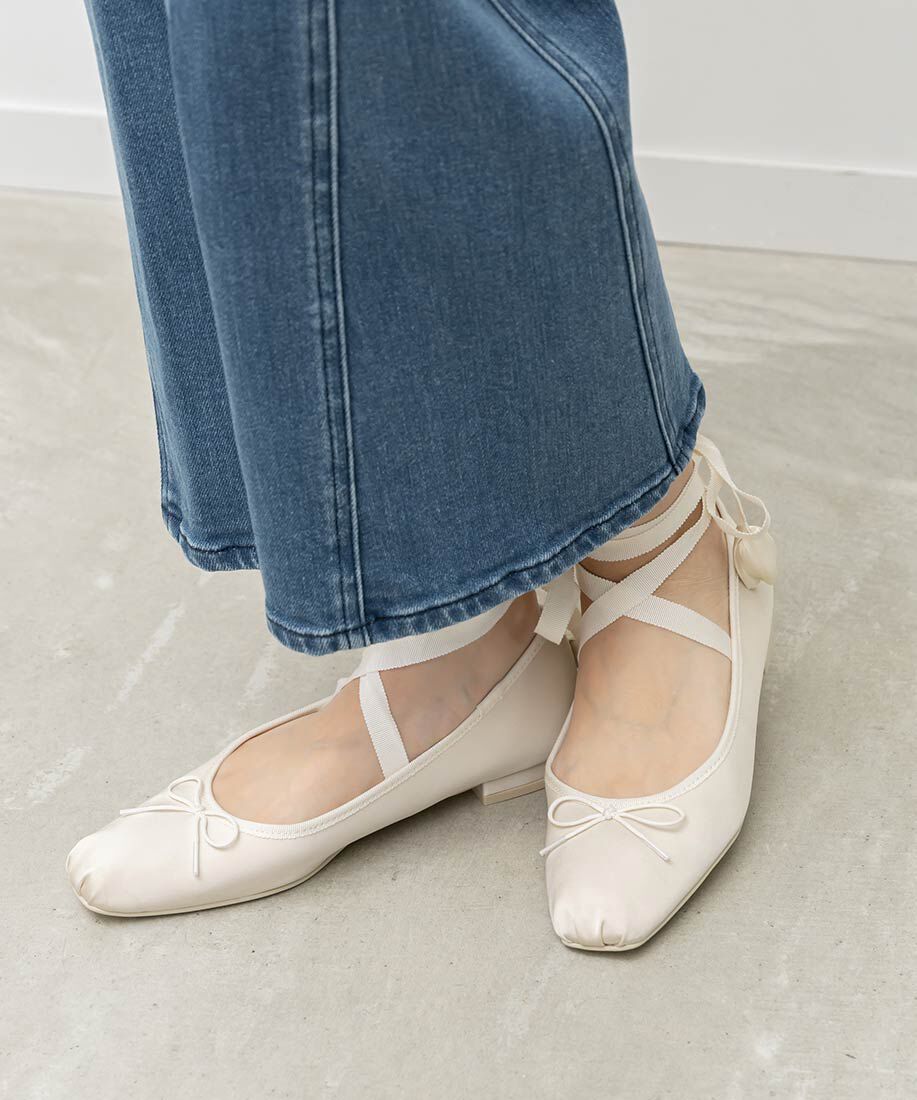  「【Tulip Collection】2WAY チューリップレースアップバレエシューズ」|パンプス|