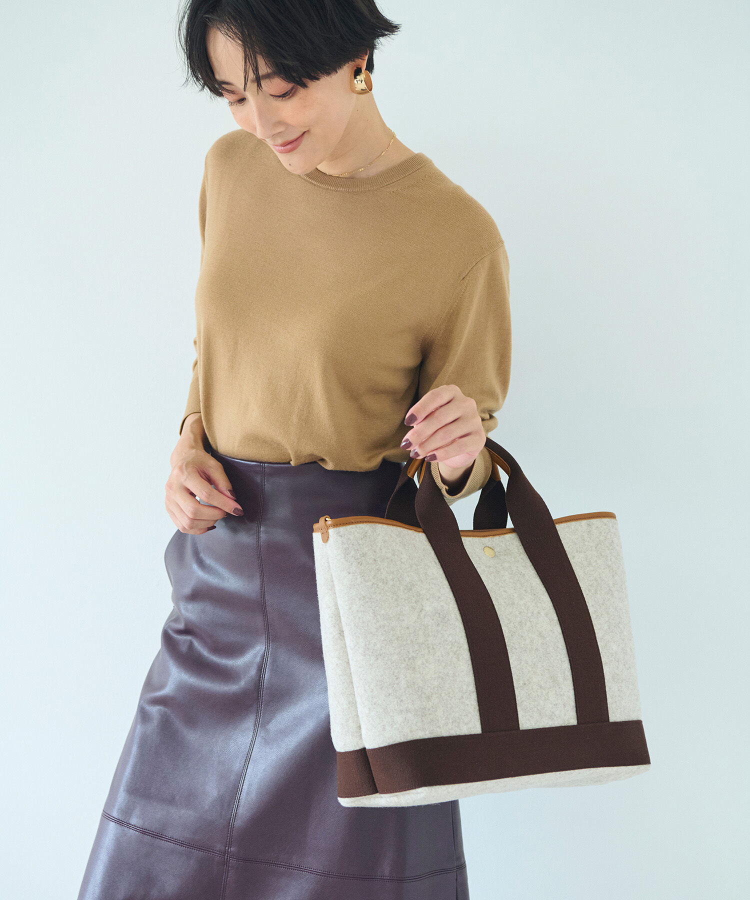 TOPKAPI BREATH「【Breath TOPKAPI】イタリアンフェルト ショルダー付 A4 トートバッグ L」|トートバッグ|