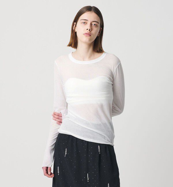 AEWEN MATOPH「＜AEWEN MATOPH＞シアークルーネック ロングスリーブカットソー」|Tシャツ・カットソー|