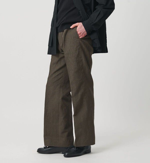 UNITED ARROWS「ウール/リネン トロピカル タンブラー ワイドストレート パンツ」|スラックス|MD.BROWN