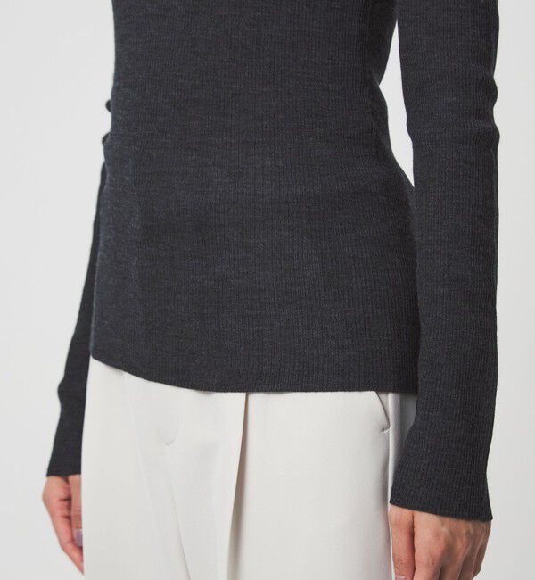 UNITED ARROWS green label relaxing「ウール シアー リブ クルーネック ニット ウォッシャブル」|ニット・セーター|