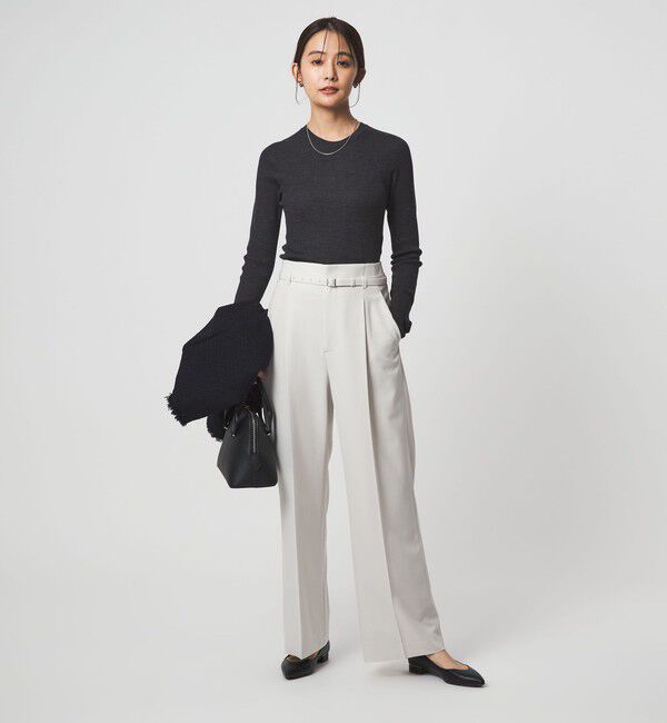 UNITED ARROWS green label relaxing「ウール シアー リブ クルーネック ニット ウォッシャブル」|ニット・セーター|