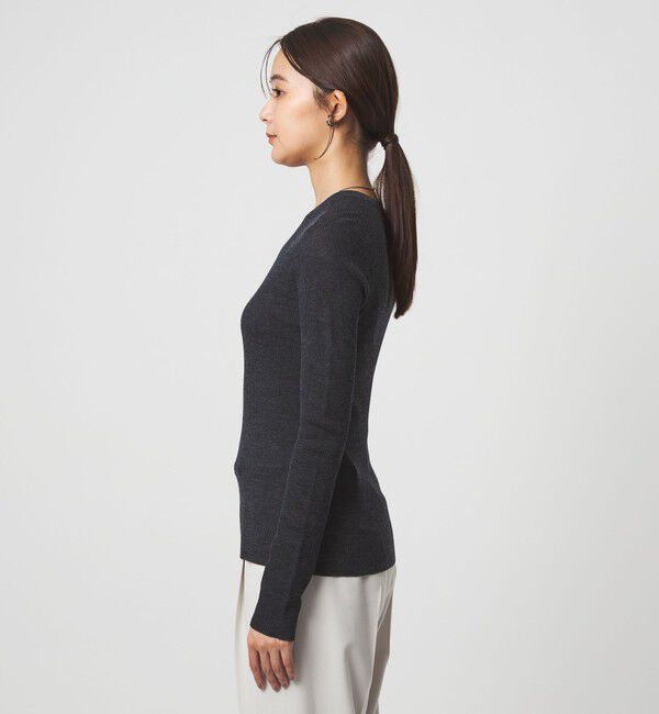 UNITED ARROWS green label relaxing「ウール シアー リブ クルーネック ニット ウォッシャブル」|ニット・セーター|