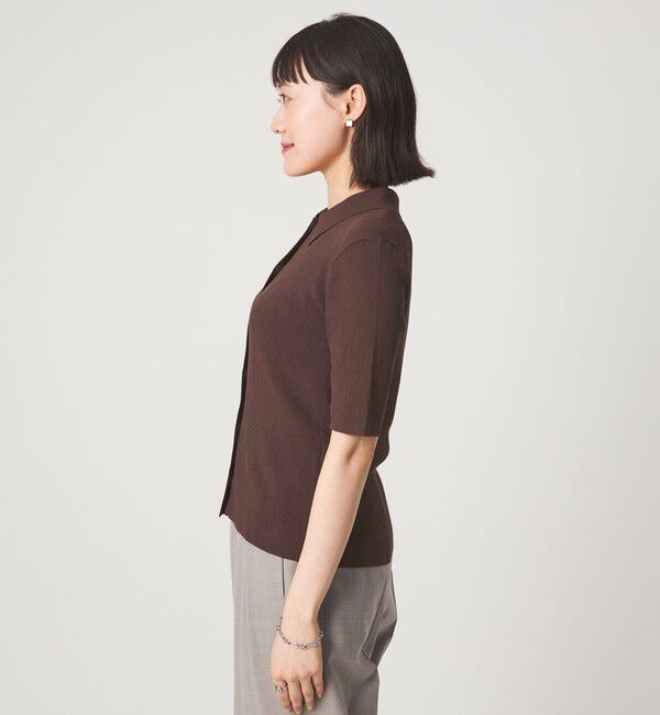 UNITED ARROWS green label relaxing「HIYOKE エリツキ リブ ニット マシンウォッシャブル UVカット 遮熱」|ニット・セーター|