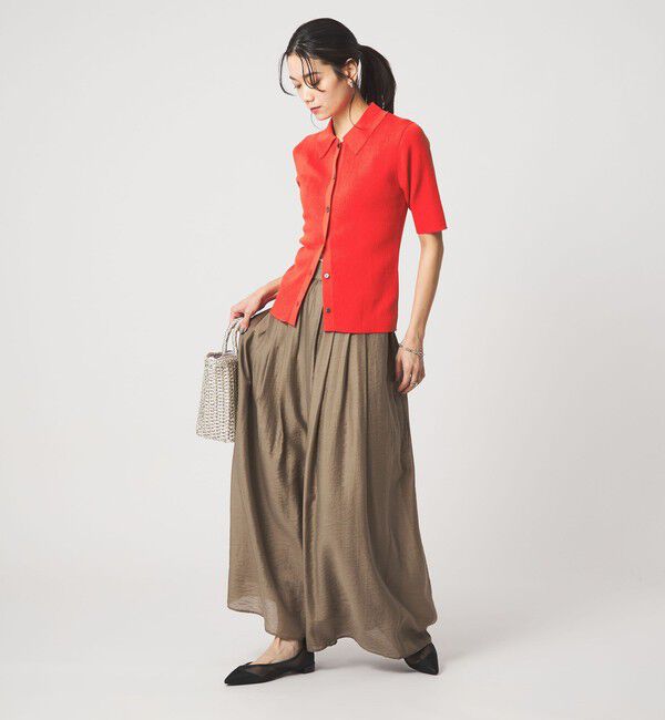 UNITED ARROWS green label relaxing「HIYOKE エリツキ リブ ニット マシンウォッシャブル UVカット 遮熱」|ニット・セーター|