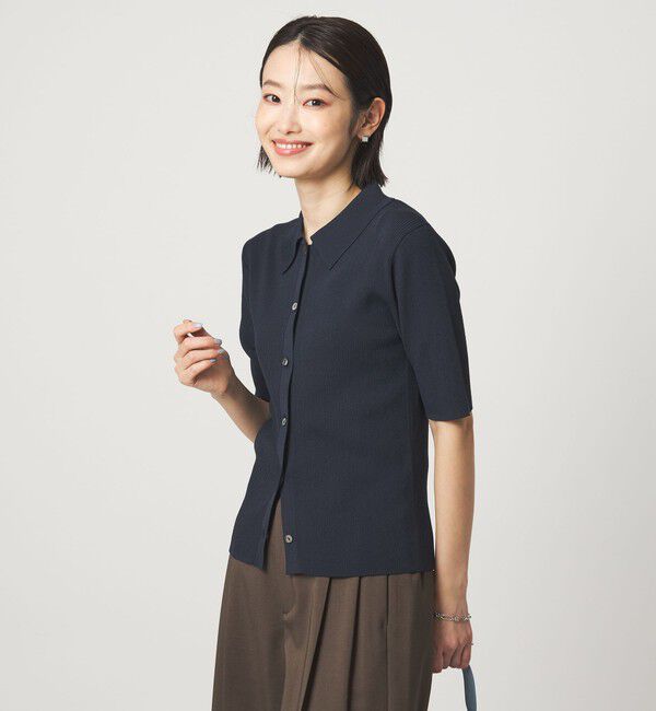 UNITED ARROWS green label relaxing「HIYOKE エリツキ リブ ニット マシンウォッシャブル UVカット 遮熱」|ニット・セーター|