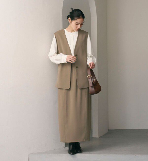 BEAUTY&YOUTH UNITED ARROWS「【WEB限定 Wardrobe DAILY MINIMAL】ダブルクロス リボンベルトジレ ウォッシャブル」|ベスト・ジレ|