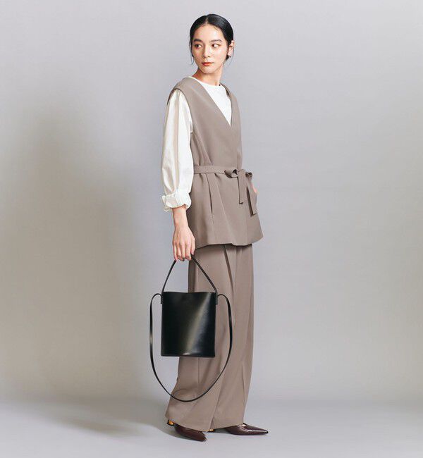 BEAUTY&YOUTH UNITED ARROWS「【WEB限定 Wardrobe DAILY MINIMAL】ダブルクロス リボンベルトジレ ウォッシャブル」|ベスト・ジレ|