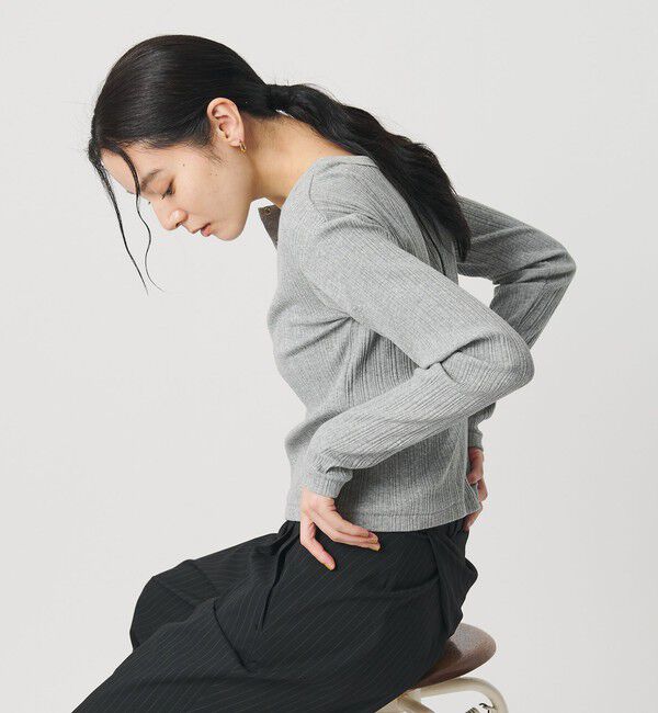 BEAUTY&YOUTH UNITED ARROWS「【WEB限定】ランダムリブ ヘンリーネック スナッププルオーバー」|Tシャツ・カットソー|