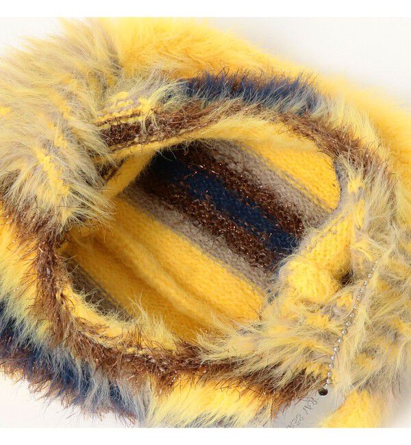 Ray BEAMS 「シャギー ボーダー ニット バッグ」|ハンドバッグ|