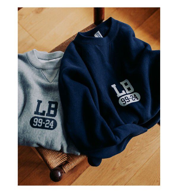 BEAMS PLUS「LOOPWHEELER / 100年起毛 Sweat Crew Neck Print」|スウェット・ジャージ|