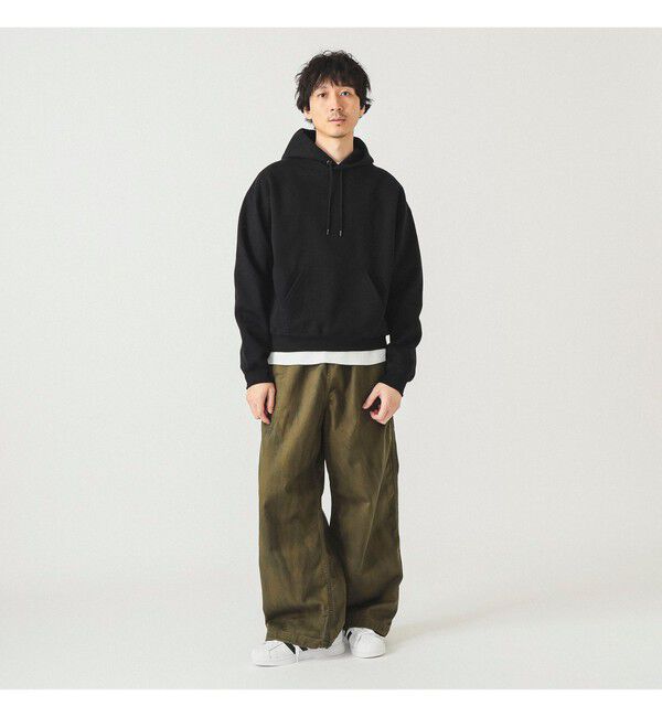 BEAMS「ワイドショートフィット ウィンドストップ スウェットフーディー」|スウェット・ジャージ|